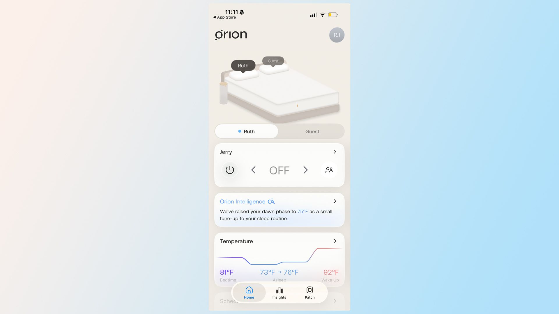 A screenshot of the Orion app