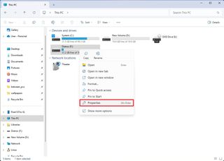 File Explorer drive properties