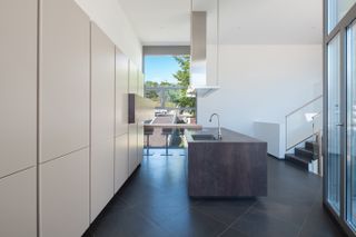 Kitchen with grey central island