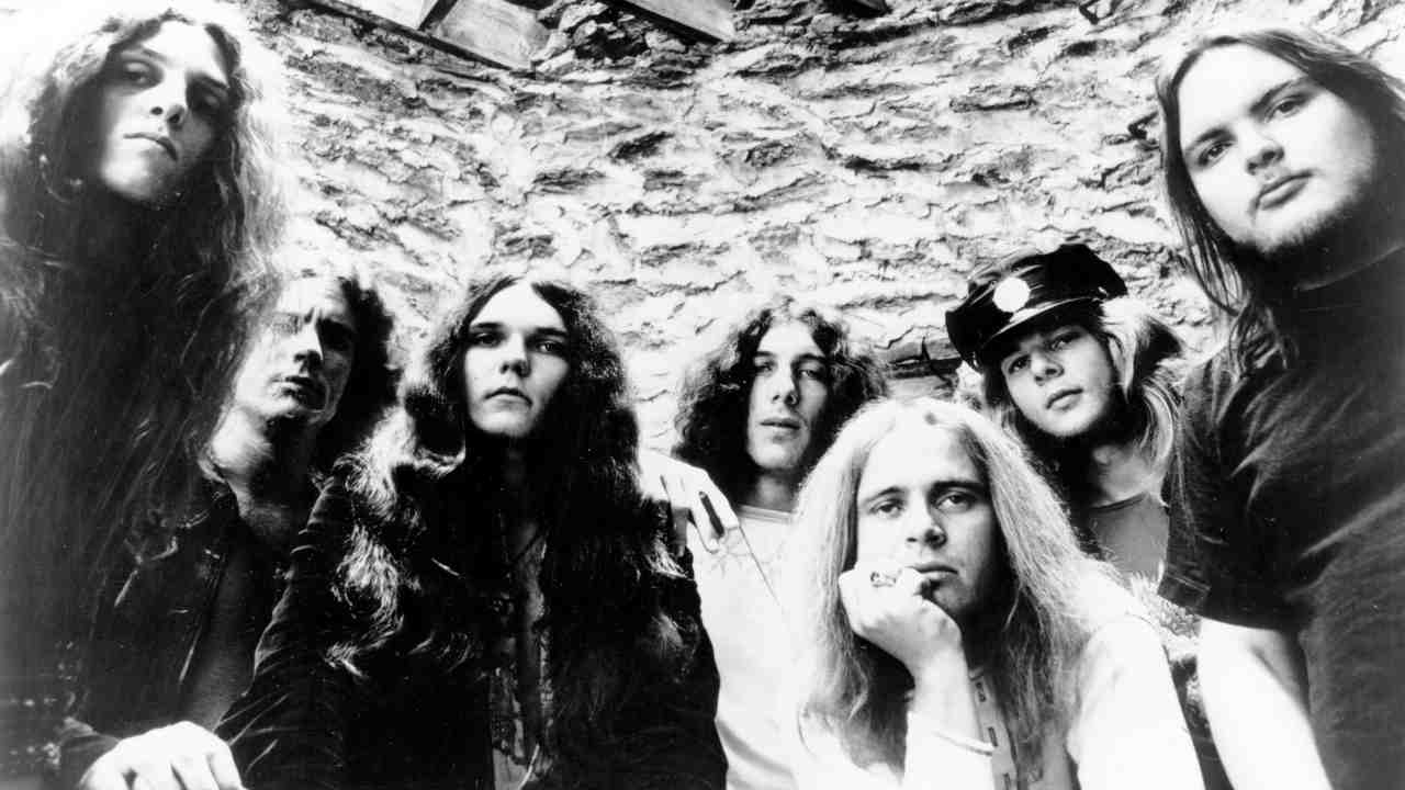 Lynyrd Skynyrd posing for a photograph in 1973
