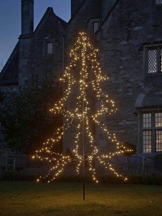 christmas tree shape outdoor. lights