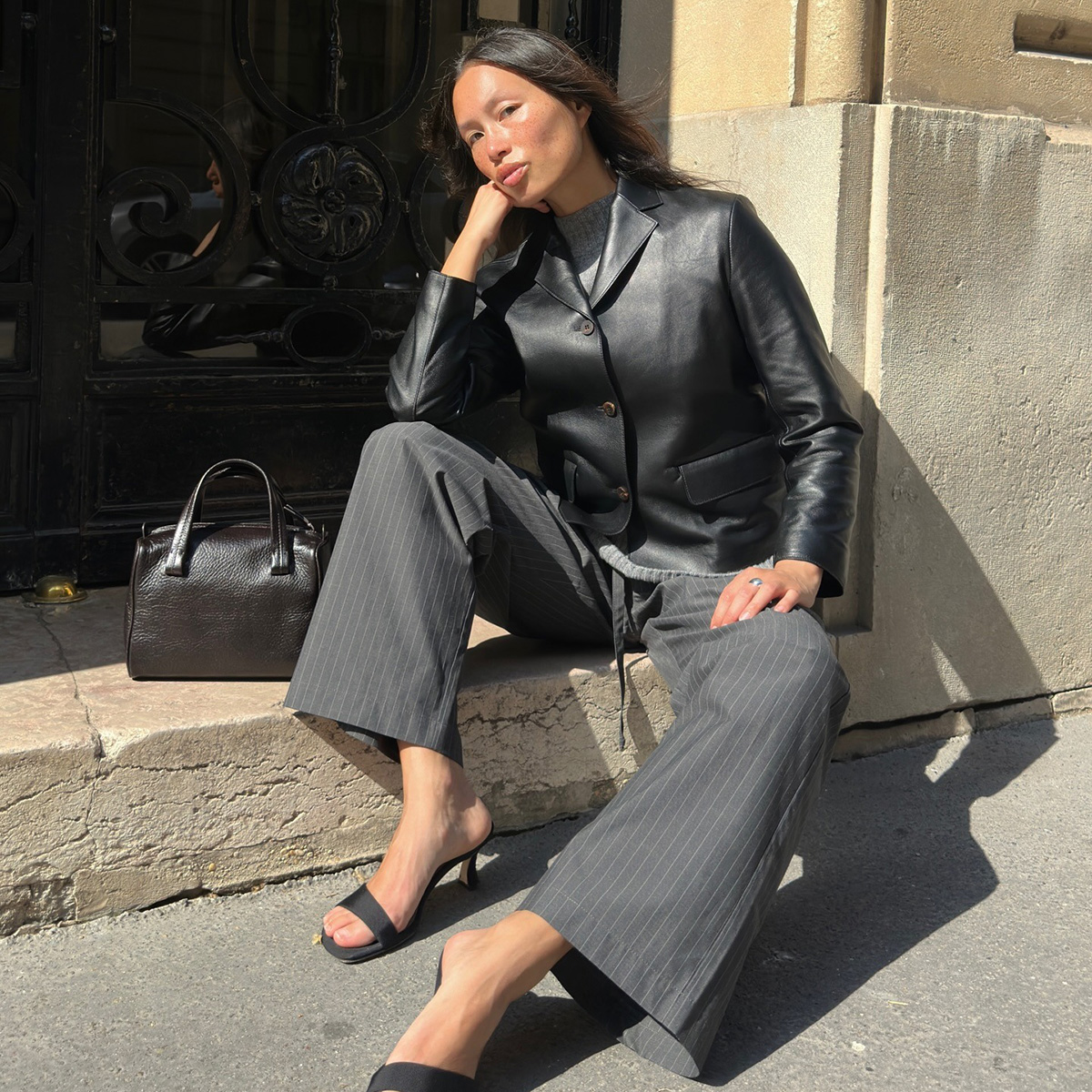 French influencer wearing sandals