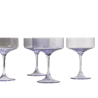 A set of four purple glasses