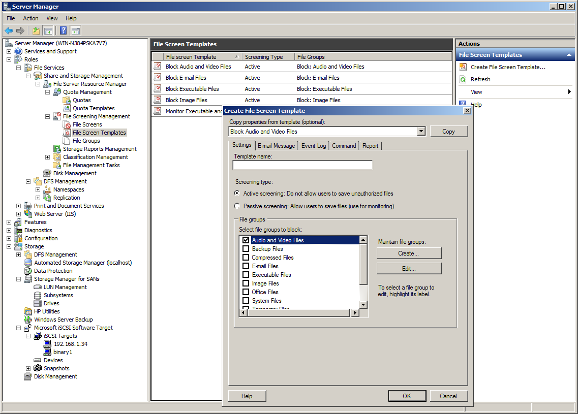 WSS2008 provides plenty of useful storage features itself including file screening, quotas and reporting.