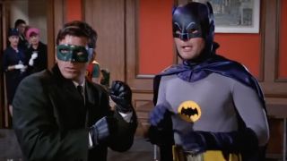 The Green Hornet (Van Williams) and Batman (Adam West) face off on Batman