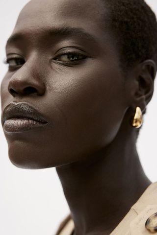 Gold-Plated Dome Earrings