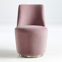 Ofelia Dusty Pink Velvet Swivel Dining Chair