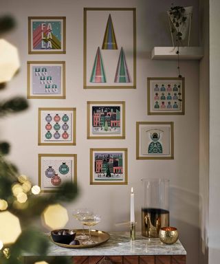 Christmas card ideas ways to display with washi tape