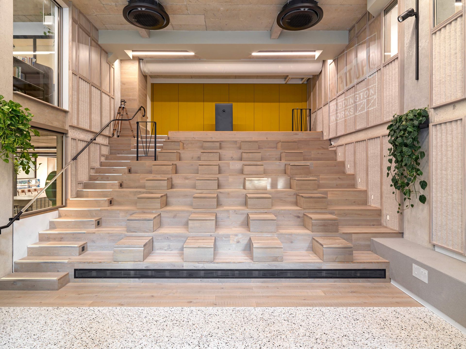 Steps And rest areas within Paddington Works designed by Threefold