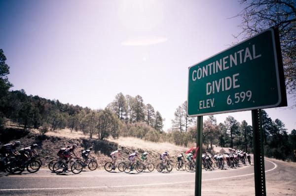 The men's field crosses over the Continental Divide.