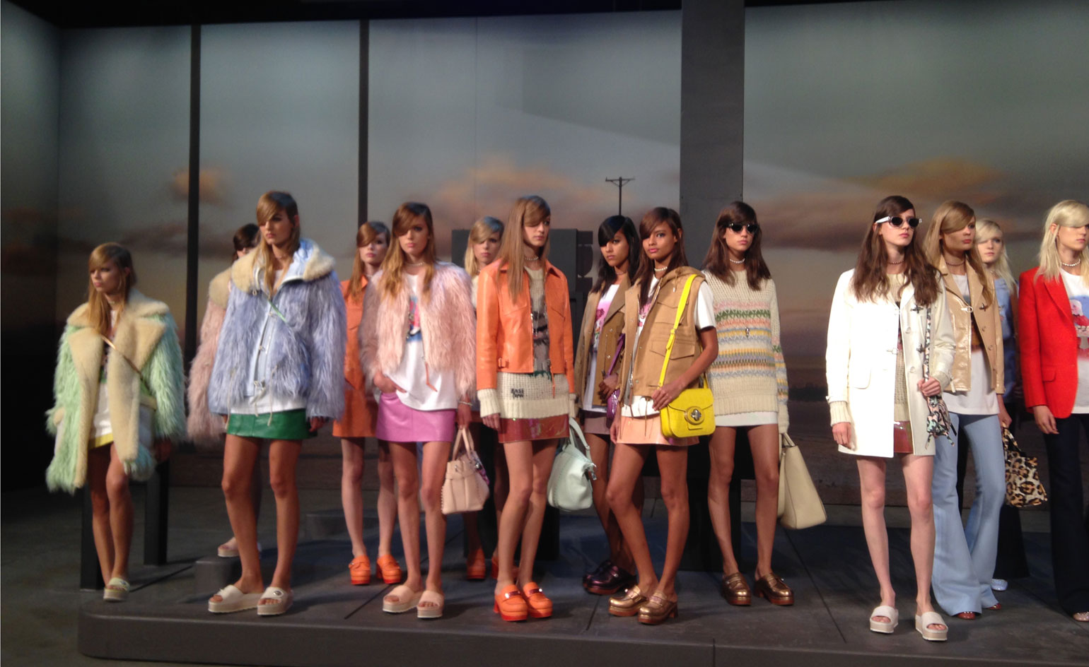 Models wearing colorful clothing