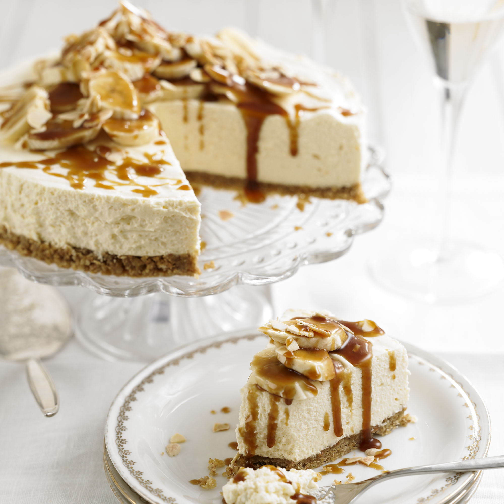 Mascarpone Cheesecake With Bananas And Butterscotch Sauce Dessert Recipes Woman Home