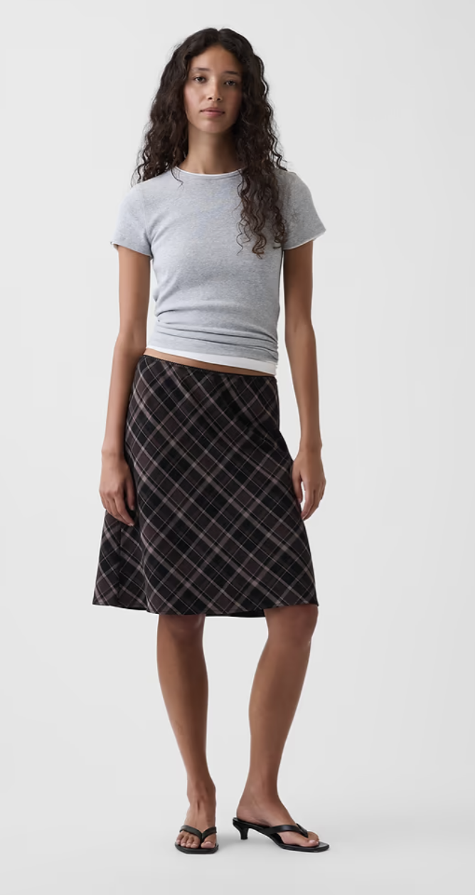 Gap, Plaid Easy Knee-Length Skirt