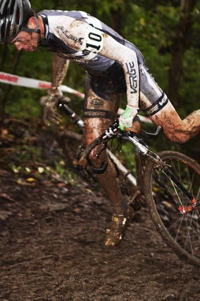 An Alan North Amercian Cycling Team member getting ready to go down&hellip; on the run-up!