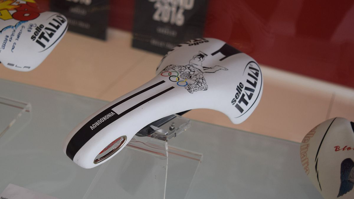 Selle Italia created this saddle to celebrate Alexandre Vinokourov's 2012 Olympic road race victory