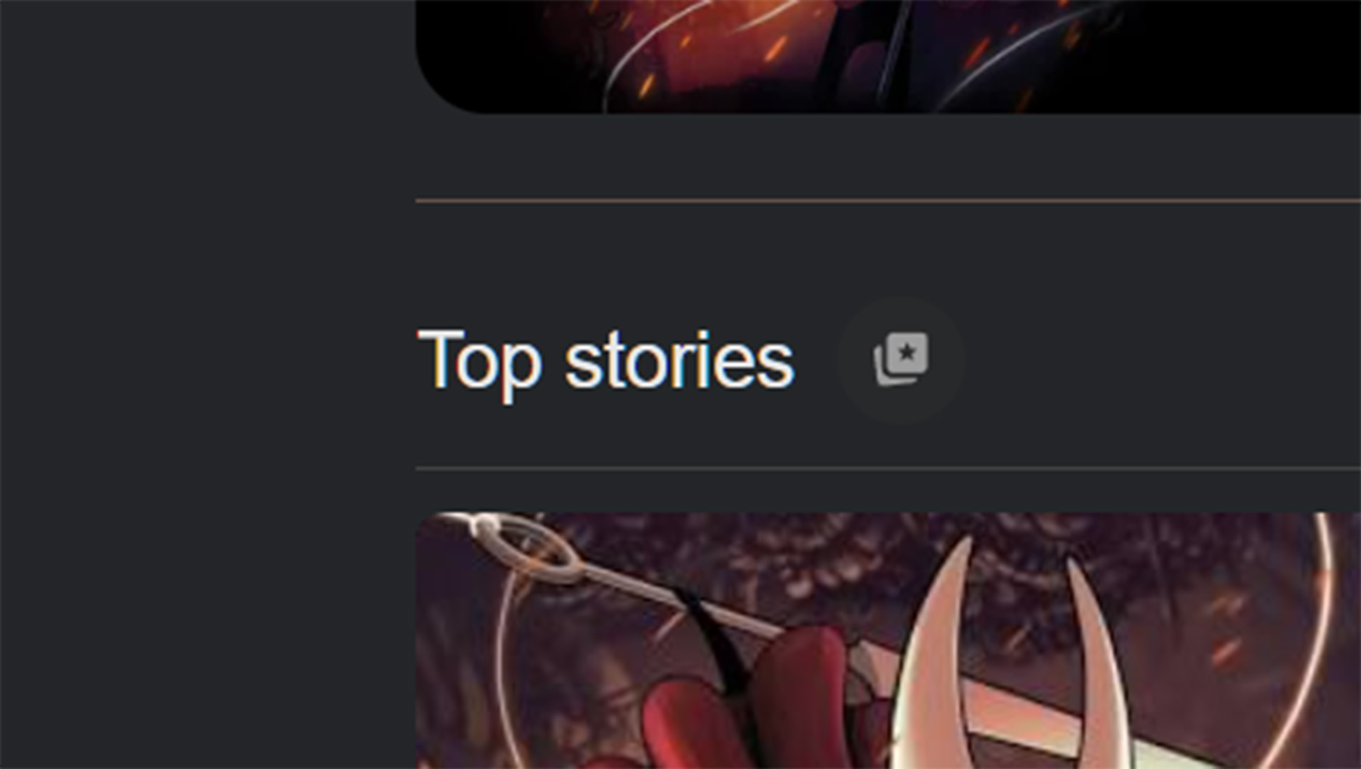 A screenshot of the Google Preferred Sources window with PC Gamer selected, over the top of a Google Search for Hollow Knight: Silksong.