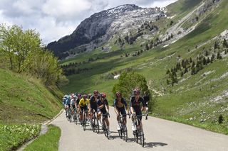 Criterium du Dauphine 2021 - 73rd Edition - 8th stage La Lechere Les-Bains - Les Gets 147 km - 06/06/2021 - Dylan Van Baarle (NED - Ineos Grenadiers) - Andrey Amador (CRC - Ineos Grenadiers) - Michal Kwiatkowski (POL - Ineos Grenadiers) - Tao Geoghegan Hart (GBR - Ineos Grenadiers) - Richie Porte (AUS - Ineos Grenadiers) - photo Nico Vereecken/PN/BettiniPhotoÂ©2021 