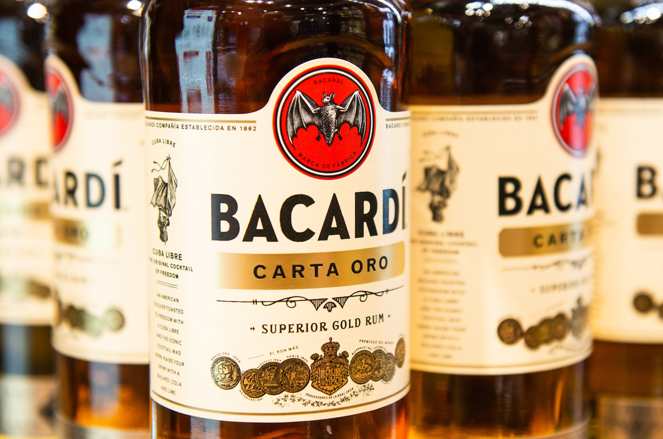 Bottles of Bacardi rum