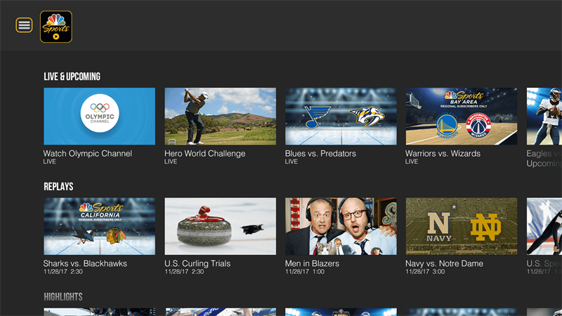Nbc sports smart tv on sale app