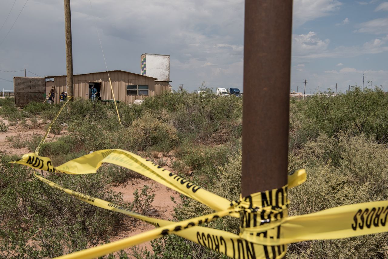 Home of suspect in West Odessa, Texas, shooting.