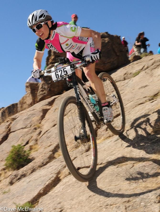 Nina Baum (NoTubes) was the fastest female on lap one