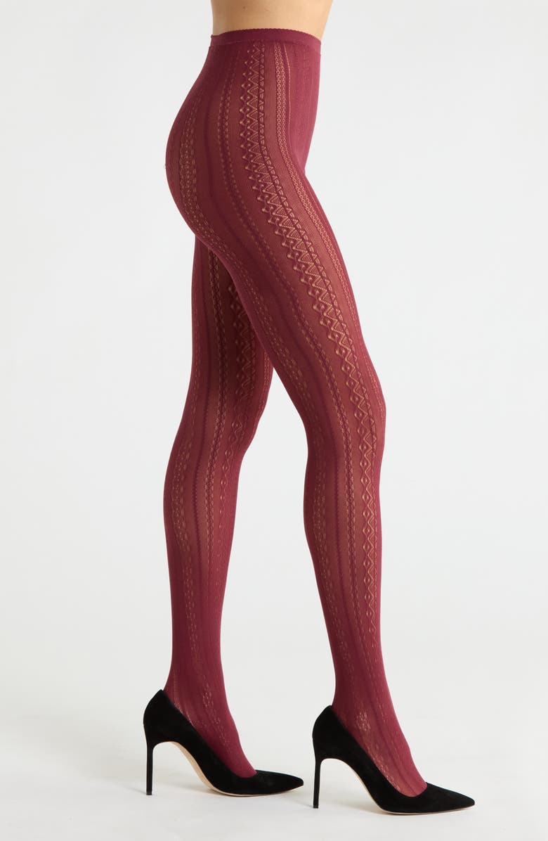 Vertical Pattern Mesh Tights