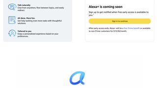 Alexa+ is coming soon landing page