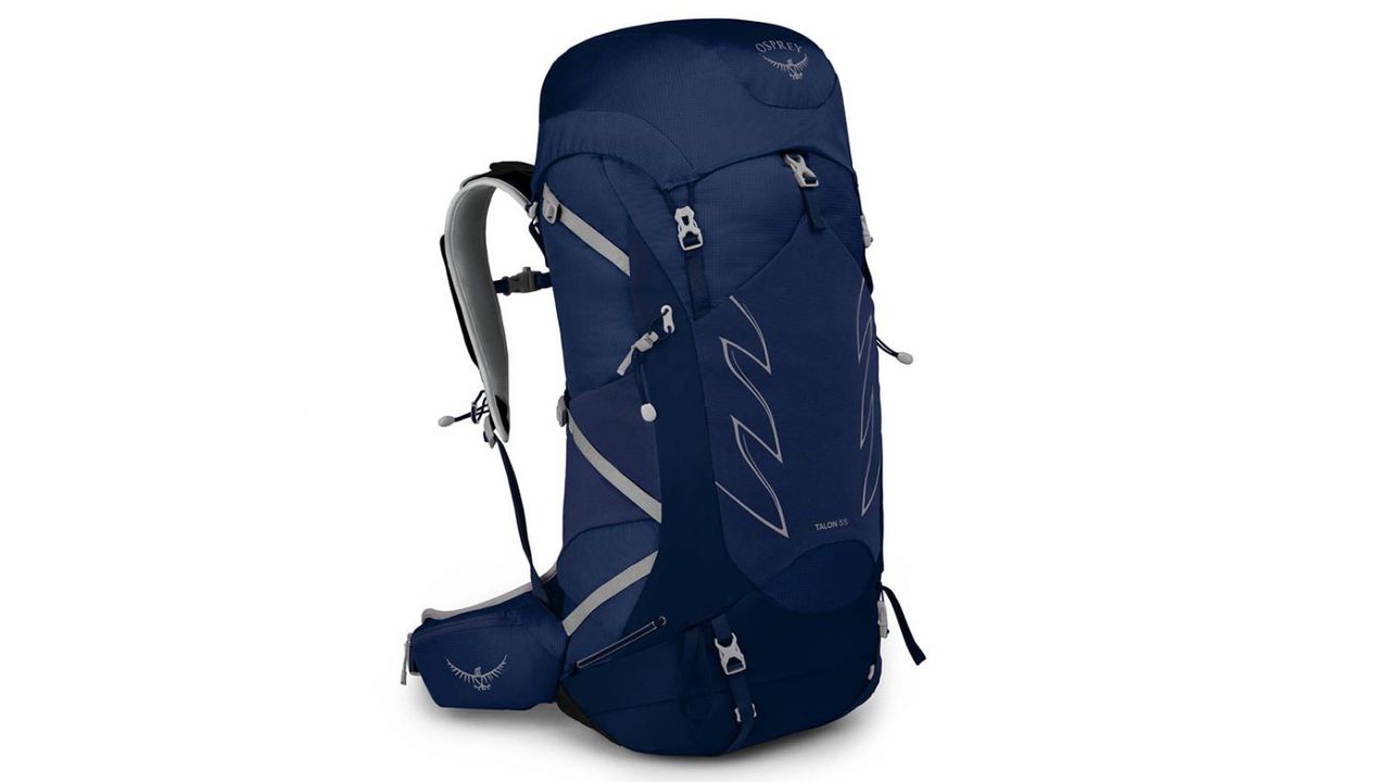 Osprey Talon 55 product shots: front and back of the rucksack