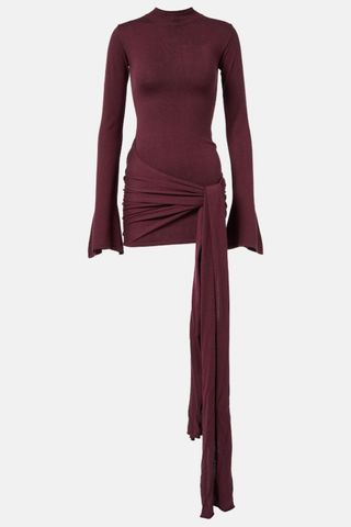 Aya Muse Draped Silk-blend Jersey Minidress