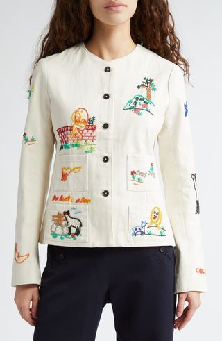 Nursery Rhyme Beaded Cotton Jacket