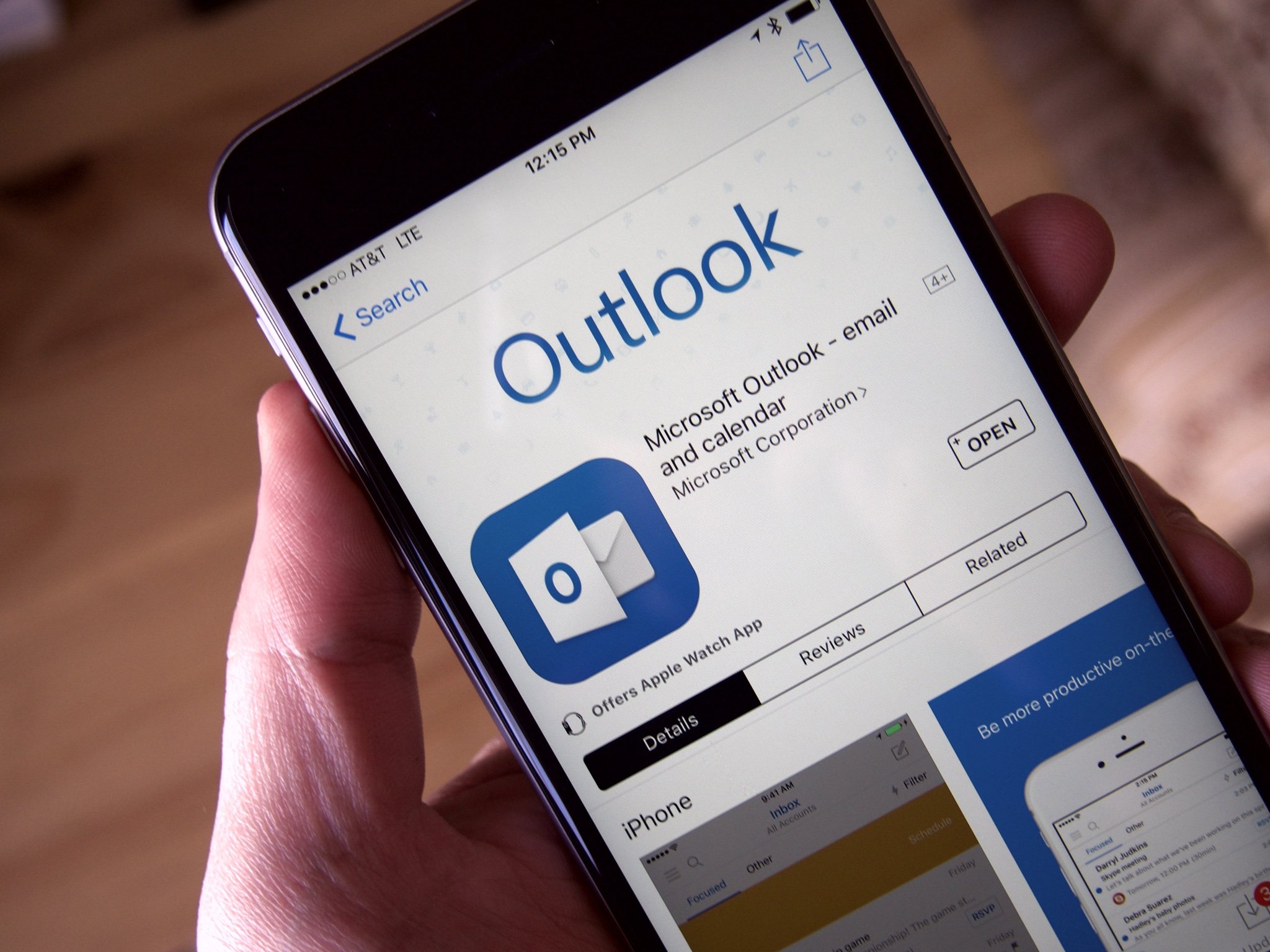 Мобильный электронный сайт. Outlook mobile.