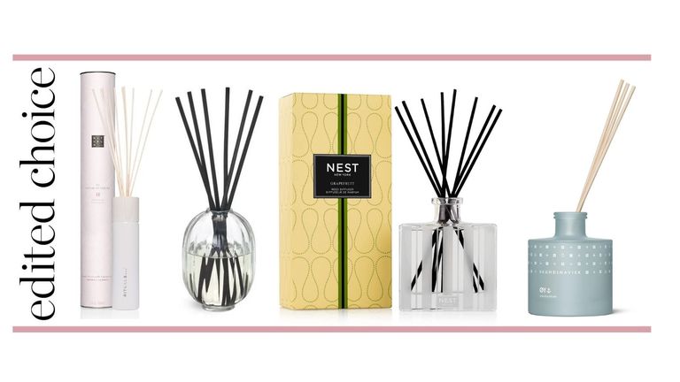 Best reed diffusers graphic with Rituals diffuser, Diptyque reed diffuser, Nest New York reed diffuser and Skandinavisk reed diffuser