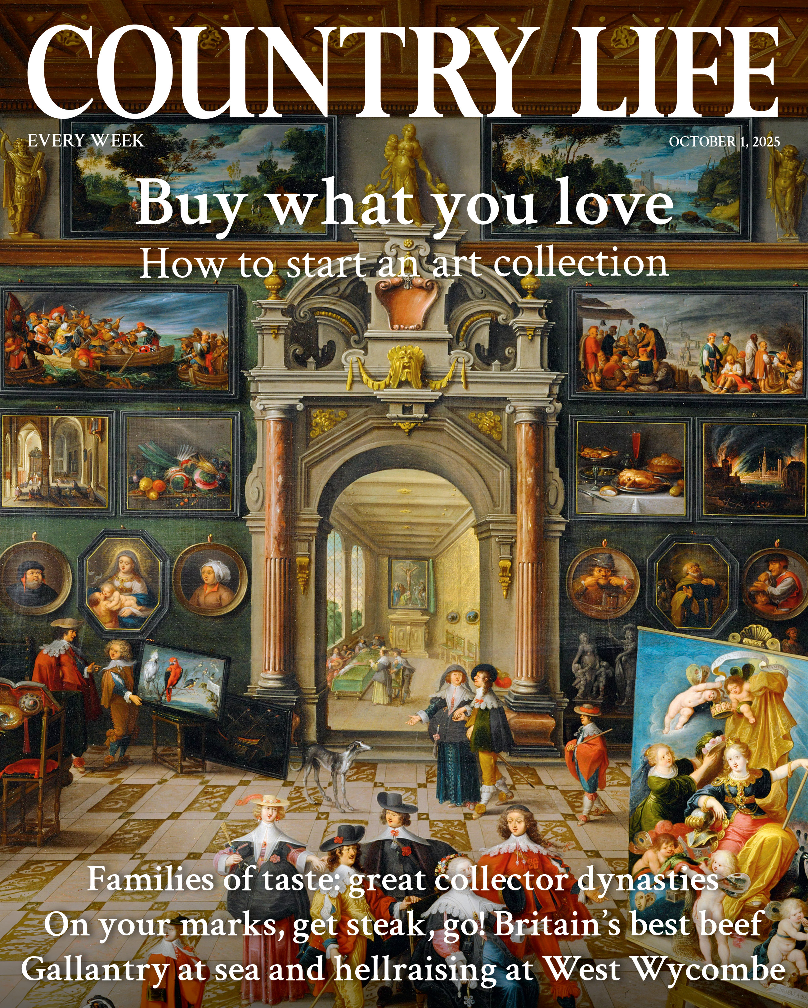 Cover of Country Life 1 October 2025, featuing Gallery of a collector by Frans Francken II (Bridgeman Images)