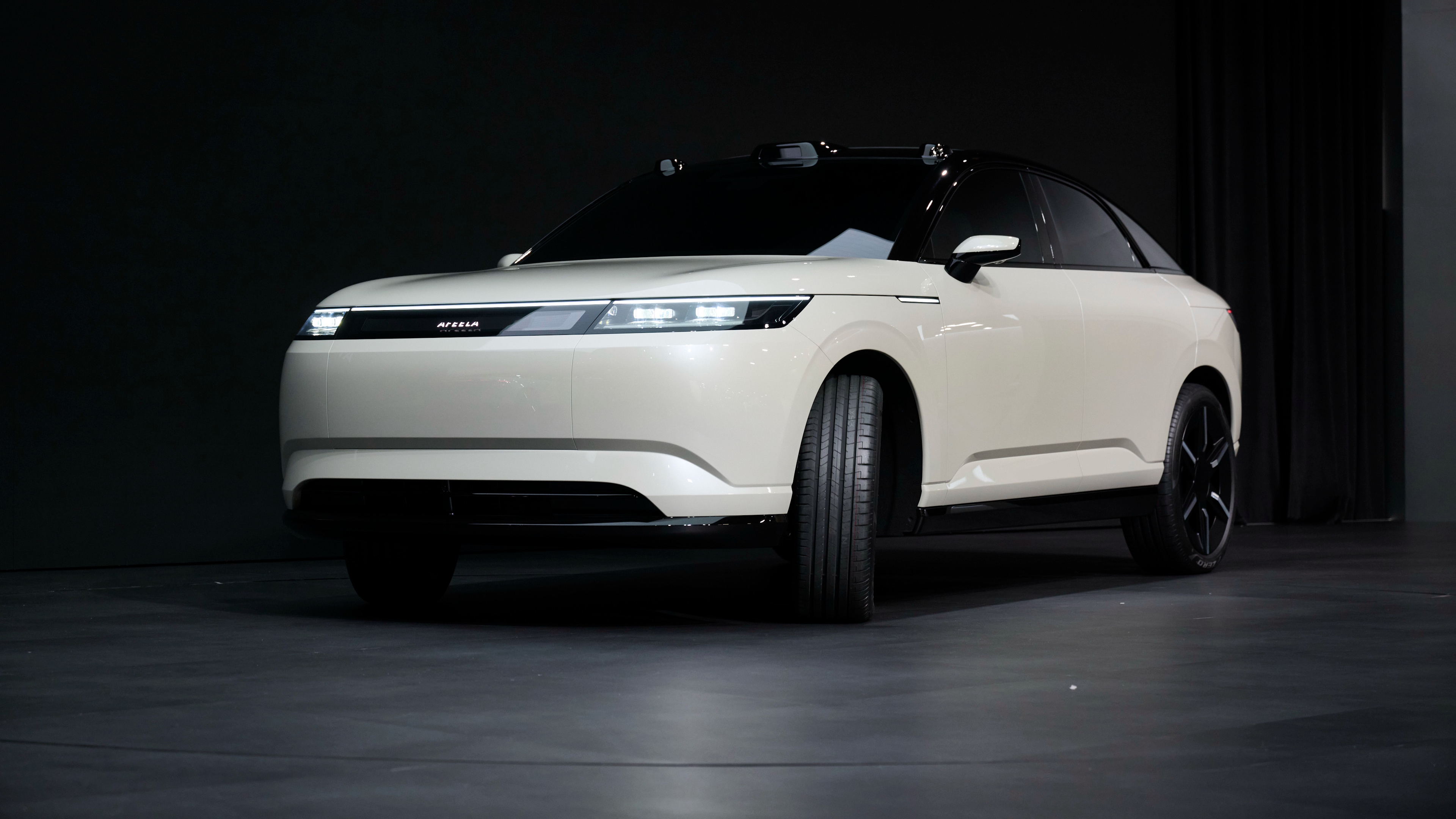 The Sony Honda Mobility Inc. Afeela prototype electric vehicle unveiled during the 2026 CES event in Las Vegas, Nevada, US, on Monday, Jan. 5, 2026. Sony Honda Mobility unveiled a prototype of the next-generation of its fully-electric Afeela, which is set to reach customers in the US as early as 2028. Photographer: Bridget Bennett/Bloomberg via Getty Images