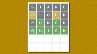 Wordle answer 784 on a yellow background