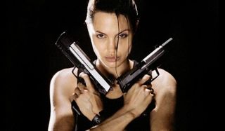 Lara Croft: Tomb Raider Angelina Jolie shows off dueling pistols