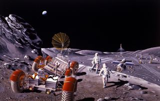 Artist's concept of a lunar base