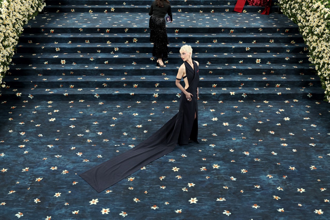 Emma Chamberlain attends the 2025 Met Gala Celebrating "Superfine: Tailoring Black Style" at Metropolitan Museum of Art on May 05, 2025 in New York City.