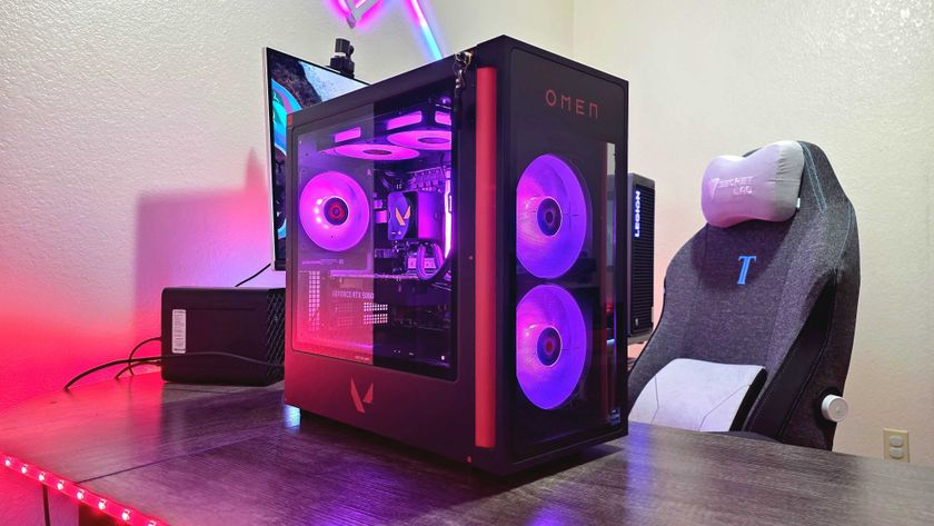Image of the HP OMEN 35L VALORANT Limited Edition pre-built desktop gaming PC.