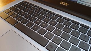 Acer Chromebook 314 review, a close up of a keyboard