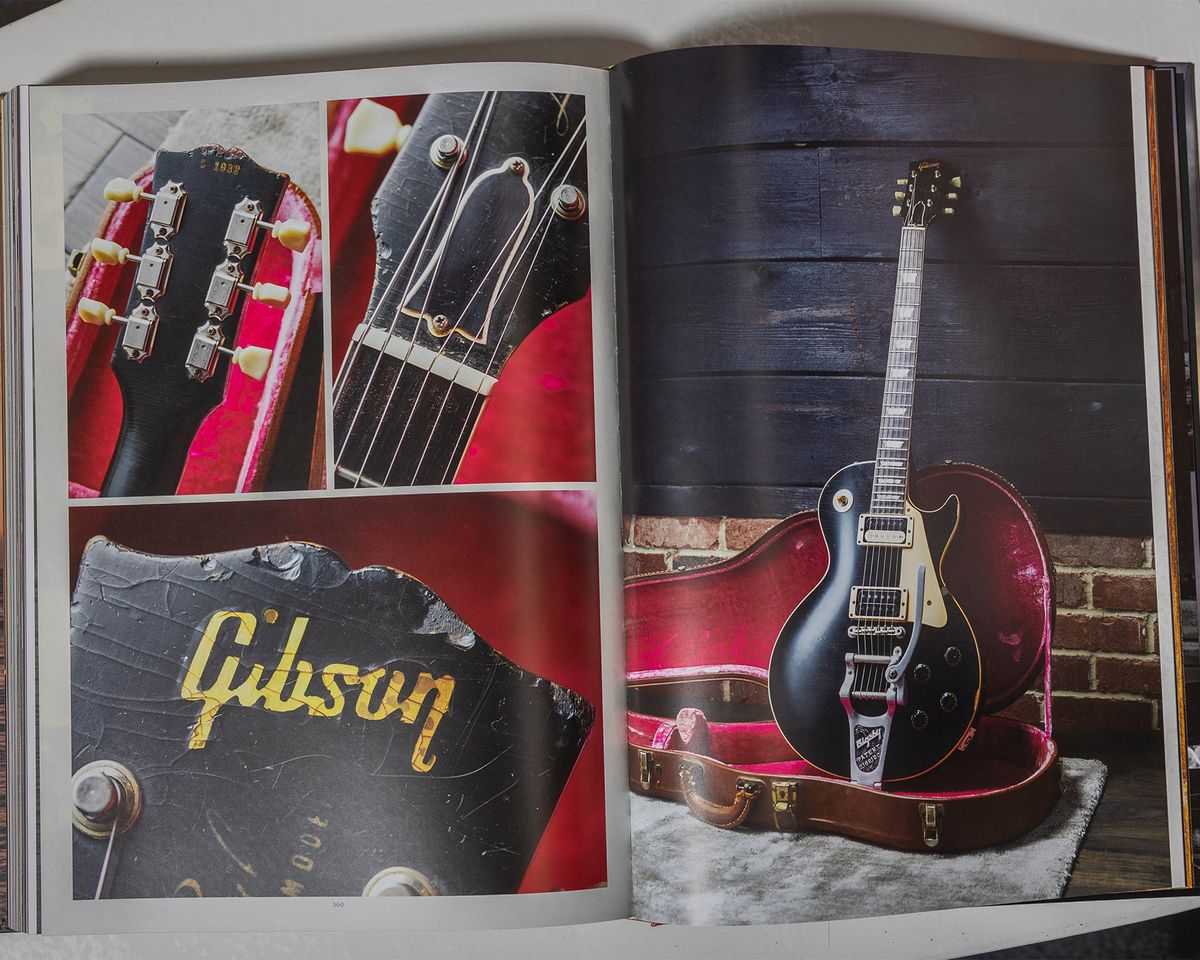 A photo spread from The Collection: Kirk Hammett, from Gibson Publishing