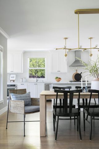 Light and bright open plan kitchen with dining area