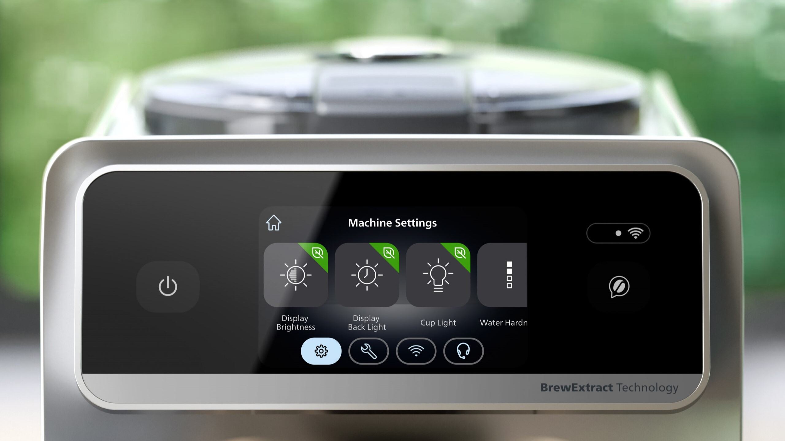 Control panel on Philips Caf&eacute; Aromis coffee maker