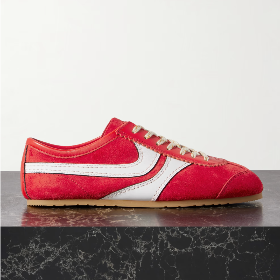 DRIES VAN NOTEN, Leather-Trimmed Suede Sneakers