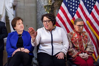 Supreme Court justices Elena Kagan, Sonia Sotomayor and Ruth Bader Ginsburg