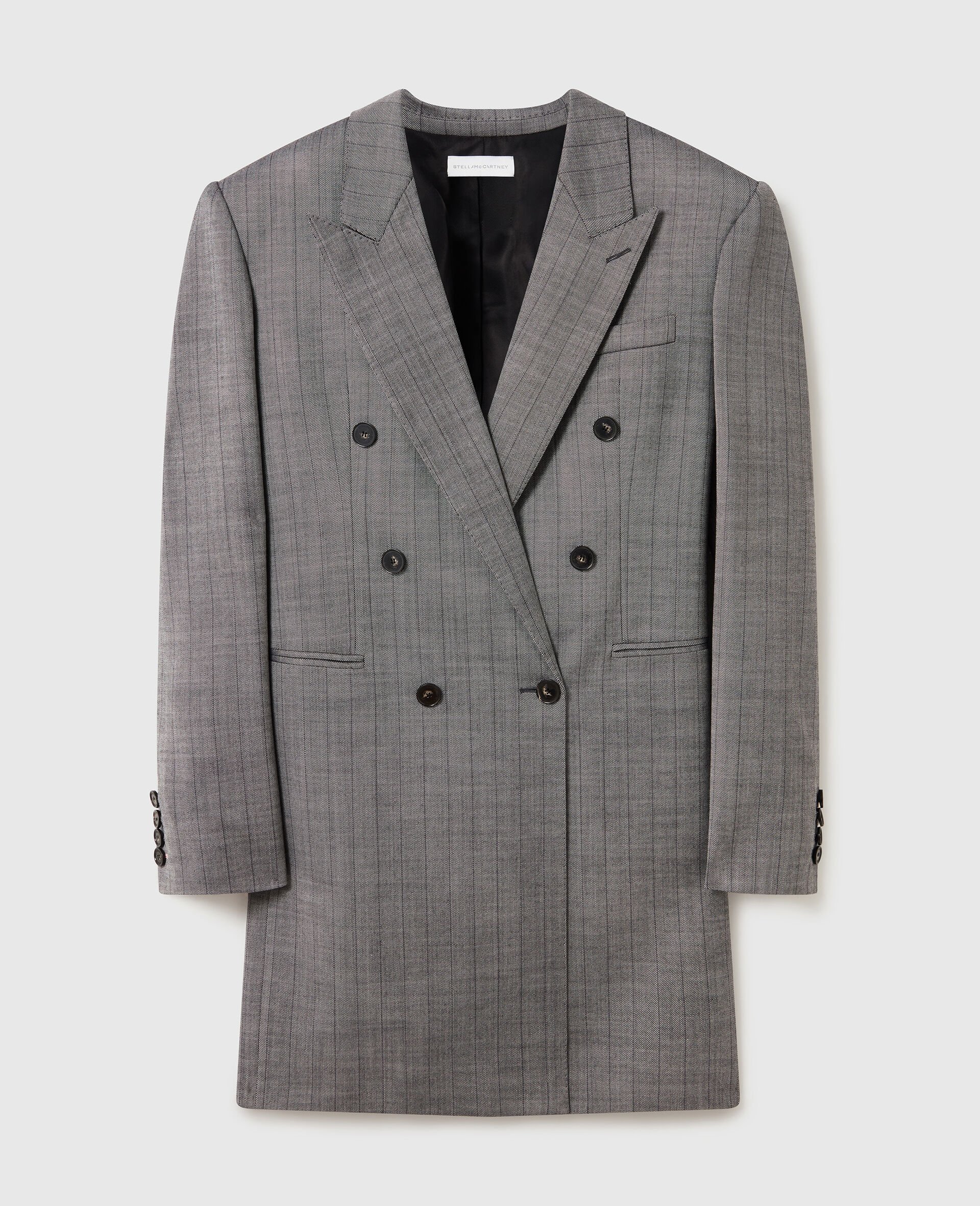 Double-Breasted Pinstripe Blazer Mini Dress