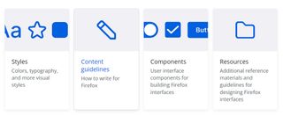 Firefox UI design guidelines, one of the best branding style guides examples