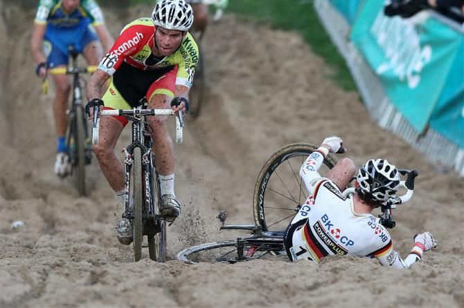 German champion Philipp Walsleben (BKCP-Powerplus) comes to grief in the sand at Ruddervoorde