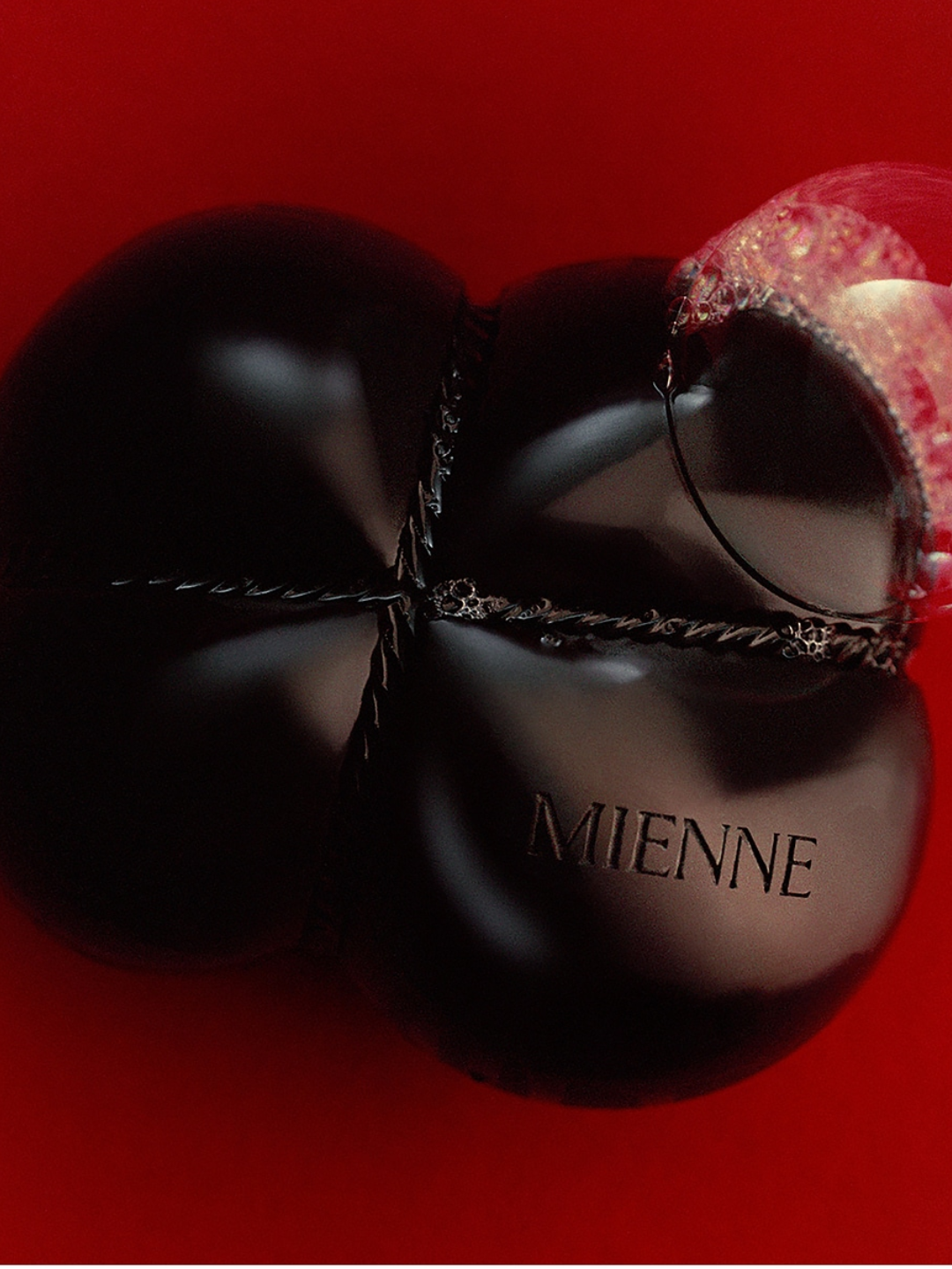 A structured black bar of soap from Mienne