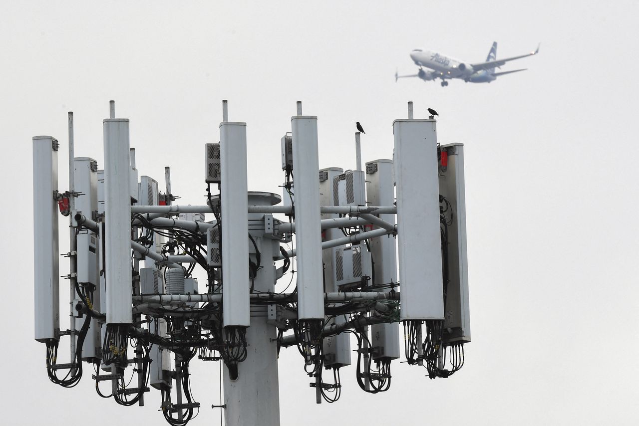 A plane lands at LAX